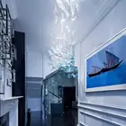 designer ceiling hanging lights modern lamps hotel light led decorative glass blue pendant lamp