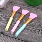 Pink Brush Oblique Head Handle Pink Silicone Facial Mask Brush Makeup Brush Beauty Girl Cosmetics
