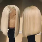 Hair factory colored full lace straight bob wig , short human hair 613 blonde bob wig for black women