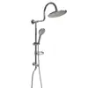 Chrome Rain Shower Set Brass Diverter with 3Function Handheld Shower and Adjustable Slide Bar Stainless Steel Soap Dish