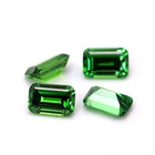 white cz artificial zircon octangle shape green cubic zirconia loose gemstone