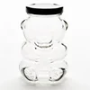 ALiiSAR 300ml glass bear shape honey jar with Tin Lid