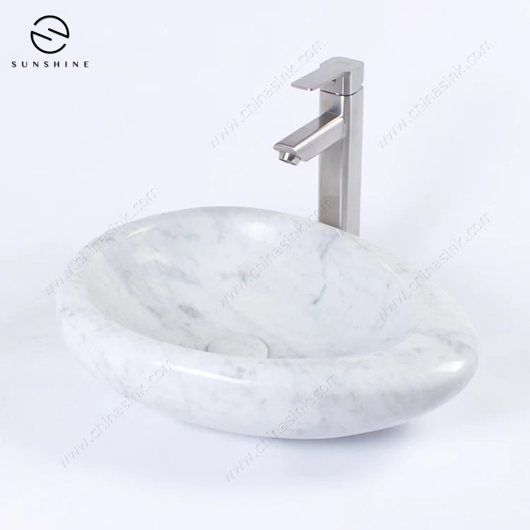 Italian Design Carrara White Marble Dinning Room Counter Top Art Wash Basin