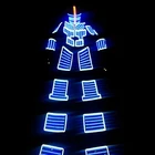 RGB color change remote controller Luminous Led Robot Costume Dancing Performance black robot armor stage dance wear