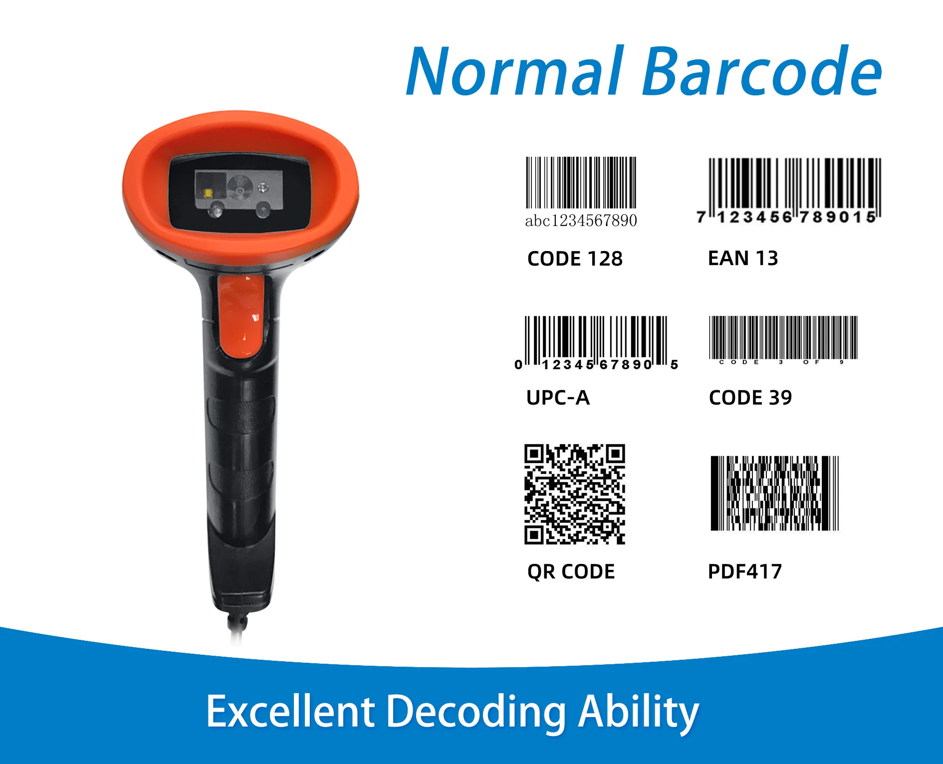 xt6605 xtiot retail wired handheld 2d barcode qr code barcode