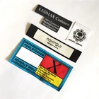 Custom design washing satin care print clothing label heat heal woven damask label