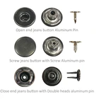 Colorful Customize pin Jeans metal Button for Denim
