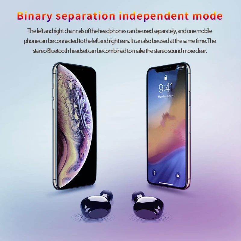 S590 TWS Bluetooth 5.0 Mini Wireless Headphones Stereo Earbuds Touch Control with Led Digital Display Binaural Music for Sport - ANKUX.COM