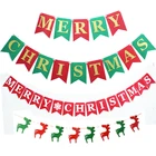 Hot Merry Christmas Banner, Christmas Atmosphere Decoration Non-woven Flag Banners,Felt Christmas Banner