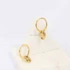 2020 Latest 18 Karat Gold Plated Stainless Steel Madoka Pendant Hoop Earrings E201167