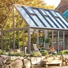 Steel and aluminum glass house with insulated tempered glass