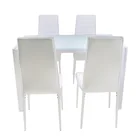 Glass dinning set with 6 chairs dining table for dining room