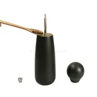 Black salt and pepper indian spice grinder wood