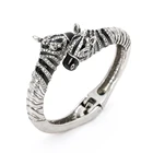 Animal Zebra metal bangle cute bangle fashion 2020 with crystal diamond fold over clasp bracelet