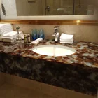 Customized Artificial Decorative Building Jade Glass stone for Vanity Kitchen Dining Countertop