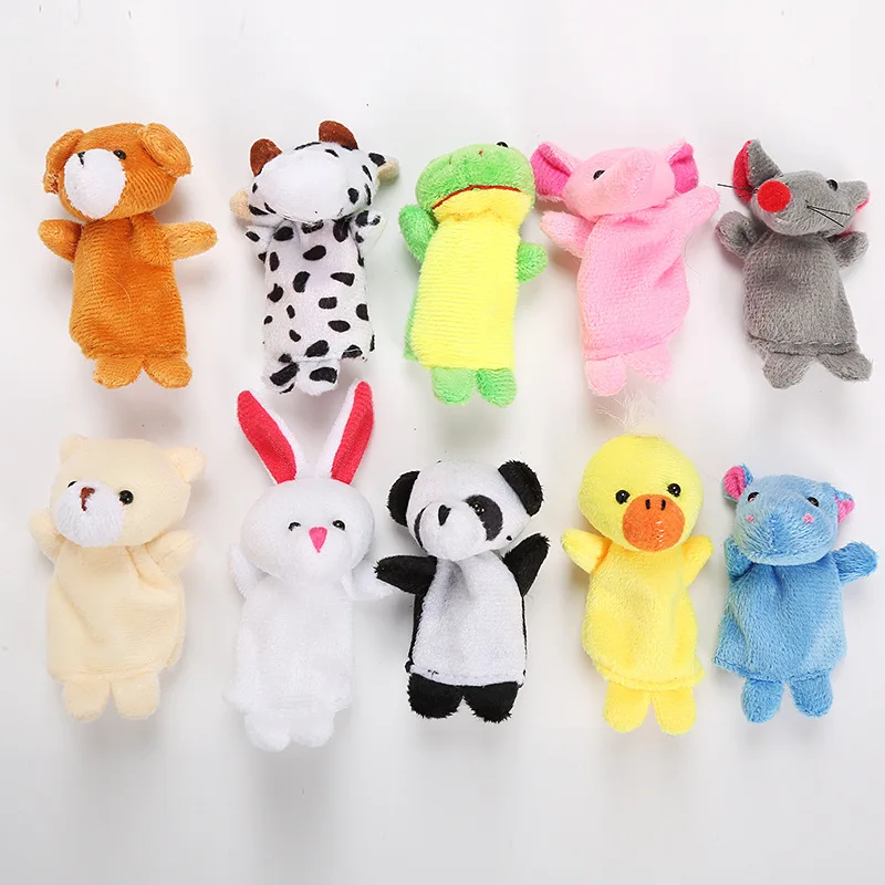 Cheap Wholesale Cute Animals Finger Puppet Baby Kids Plush Toy Hand Puppets