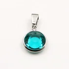 Pendant Charms Wholesale Stainless Steel 316L Blue Custom Gemstone Pendant Charms For Necklace Jewelry