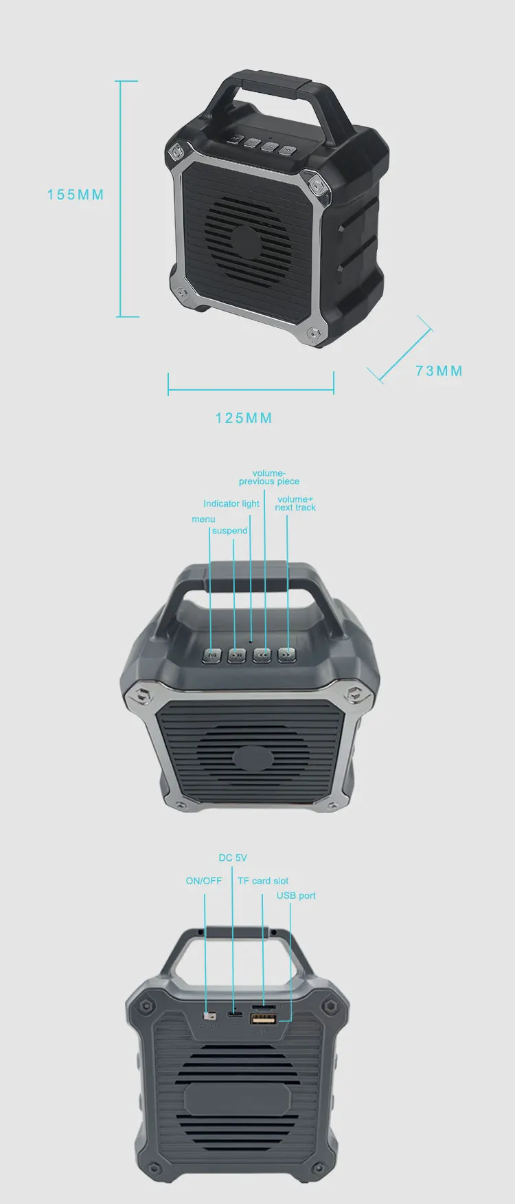 Portable portable FM BT TF USB playbck mode Plastic Blue-tooth speaker - ANKUX.COM