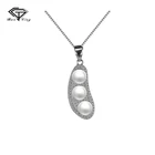 Brilliant Cz Cz Pendant New Product Brilliant White Cz Sterling Silver Pea Pod Pendant