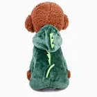 Autumn Winter Cute Pet Dog Clothes Coral Fleece Dinosaur Dress Pet Transformation Pet Funny Clothes