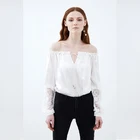 European sexy woman shirts perspective off shoulder top fashion women clothing