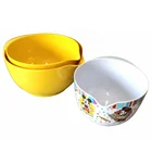 3PCS 3-Piece Colorful Round Reusable Serving Salad Bowl Plastic 100% Melamine Mixing Bowl