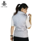 Fashionable fit customizable PU piping diamond quilted winter short padding vest for women
