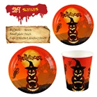 Happy Halloween Disposable Paper Plates Paper Set Theme Custom Logo Black Paper Party Supplies