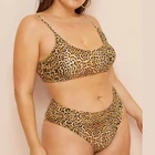 2019 New Design Plus Size Bikini Leopard Print Low MOQ Swimwear for Big Size Women
