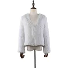 Real Knit Rabbit Fur Jacket Ladies Women's Winter Coat With Fur Factory Wholesale Style Fashion