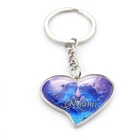 Miami souvenir fashionable design custom city name keychain plastic photo logo heart shape florida key chain