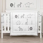 Set Bedding Animal Party Theme Nursing Crib Set 4 Piece Bedding Soft Baby Bedding Set 100% Organic Cotton