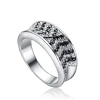 925 Silver Black Zirconia Silver Trendy 925 Sterling Silver Rings White And Black Cubic Zirconia Party Ring