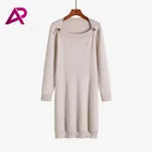 Best Seller Ladies Casual Long Sleeve Boat Neck Loose Tunic Knit Sweater Dress For Women