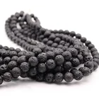 Cheap Black Lava Rock Stone Gemstone Beads For Jewelry Making DIY Bracelet Natural Stone Bead Strand Round Gemstone Beads