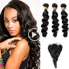 Weave 8a Brazilian Loose Wave Virgin Hair 1 Bundle 100% Unprocessed Human Hair Weave Extensions 16