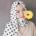 Bubble Chiffon Square Scarf Hijab Hot Printed Chiffon Shawl Heart Pattern Muslim Hijab Scarf Arab