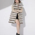 Elegant Rex Rabbit Fur Coat Women Fur with down jacket two piece set