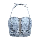 Top Lady Denim Women Jean Jnby Coat Wrapped Chest Fashion Vest For Woman