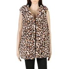 New Arrival Ladies Cozy Faux Fur Hooded Leopard Vest
