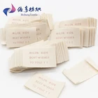 Customs 100% Woven Organic Cotton Labels for Garment Clothing
