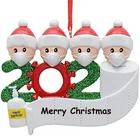 Family Writable Figurine Ornaments 2020 Writable Figurine Quarantine Family Resin Christmas