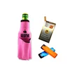 Promotion opener pink beer bottle cooler sleeve with cigarette pouch custom design neoprene wine koozies sleeve cover