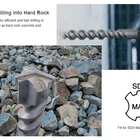 Carbide X Head Tip U Flute SDS Max Rock Drill Bits for Rock and Hard Natural Stone Drilling
