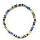 Pure handmade Women Blue Glitter Gold Miyuki Tila Tile Glass Seed Bead Boho Stretch Friendship Bracelet Wholesale