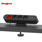 Aluminium plug conference room desk clamp usb control clamp desk multiple plug socket