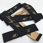 Custom private label wash instruction labels brand name woven label for clothing