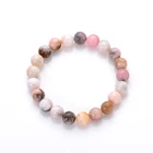 Minimalist Natural Dream Pink Opal Energy GemStone Bracelet, Beaded Stretch Bracelet Luxury Women Pulsiera