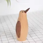 Nordic Walnut Wood Penguin Figurines Wooden Miniature For Home Interior Decoration Animal Ornaments Toys And Gifts