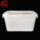 50oz disposable square PP plastic biscuits box with lid IML container